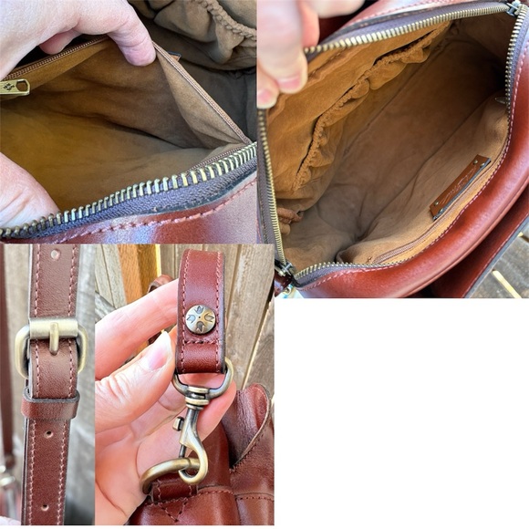 Patricia Nash Ashford Rose Tooled Leather Crossbody Satchel In British Tan - Picture 9 of 16